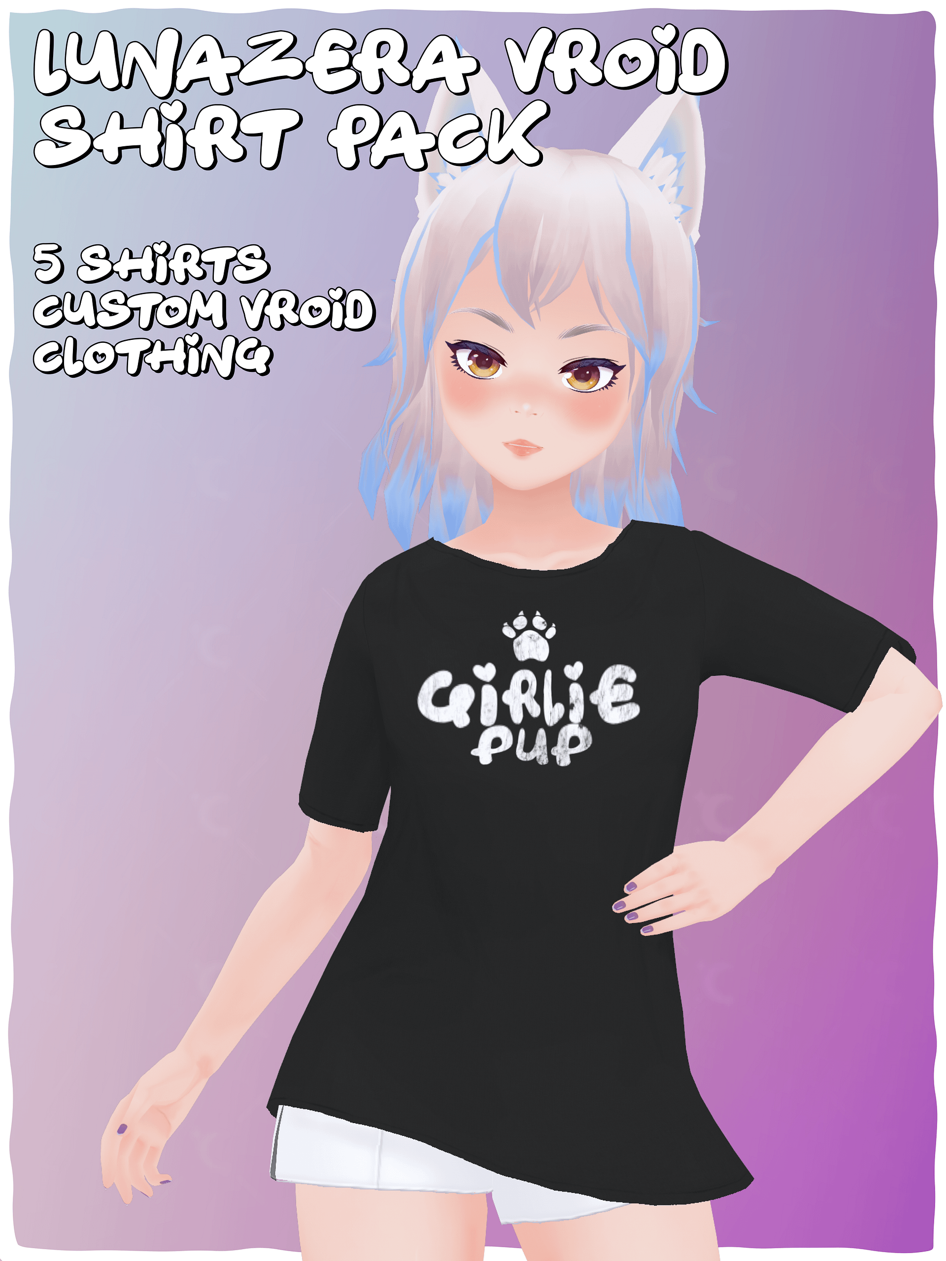 [VRoid Digital] Lunazera Shirt pack for VRoid Models product image (1)