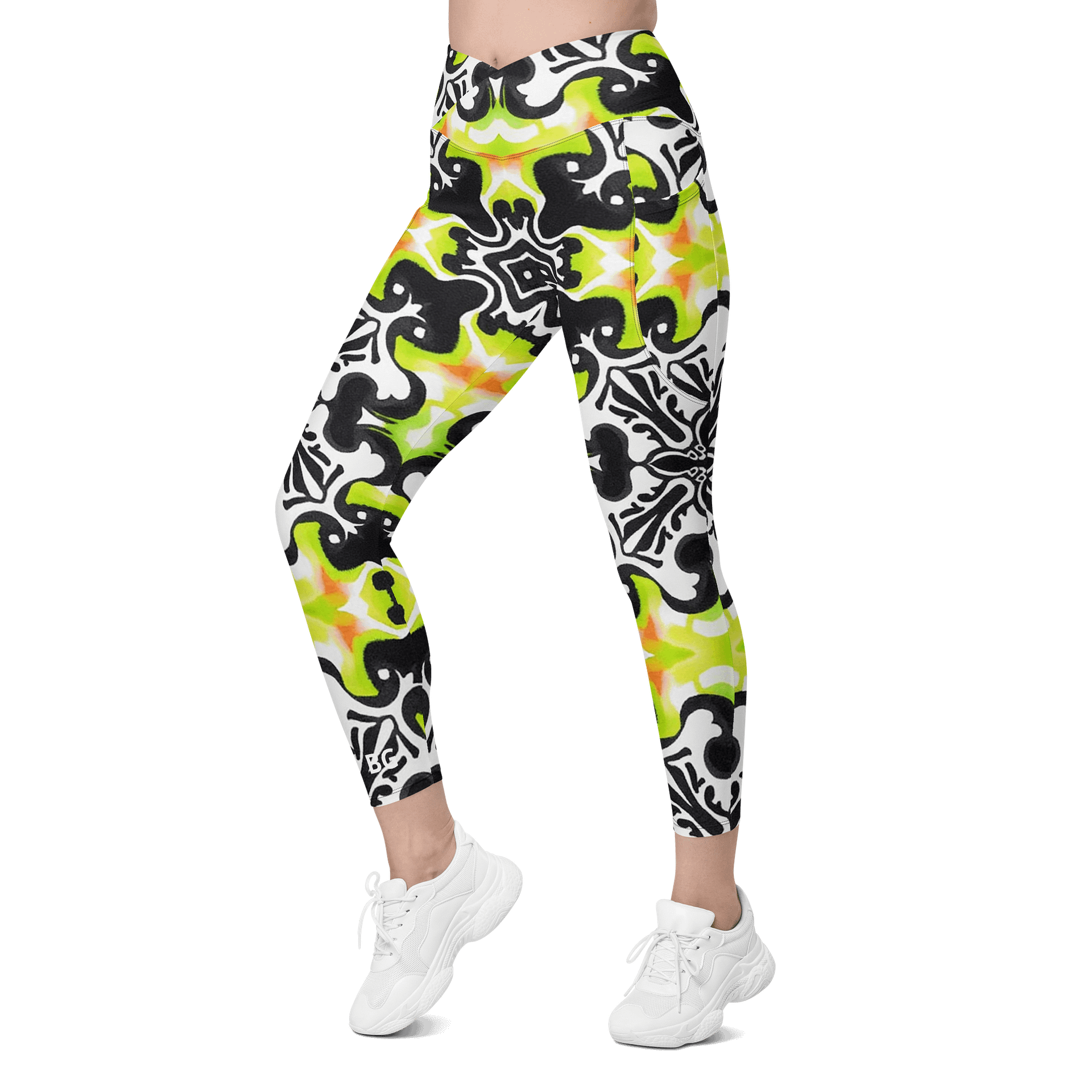 Barry Grady 'Dreamy Blossom' Crossover Leggings with Pockets product image (6)