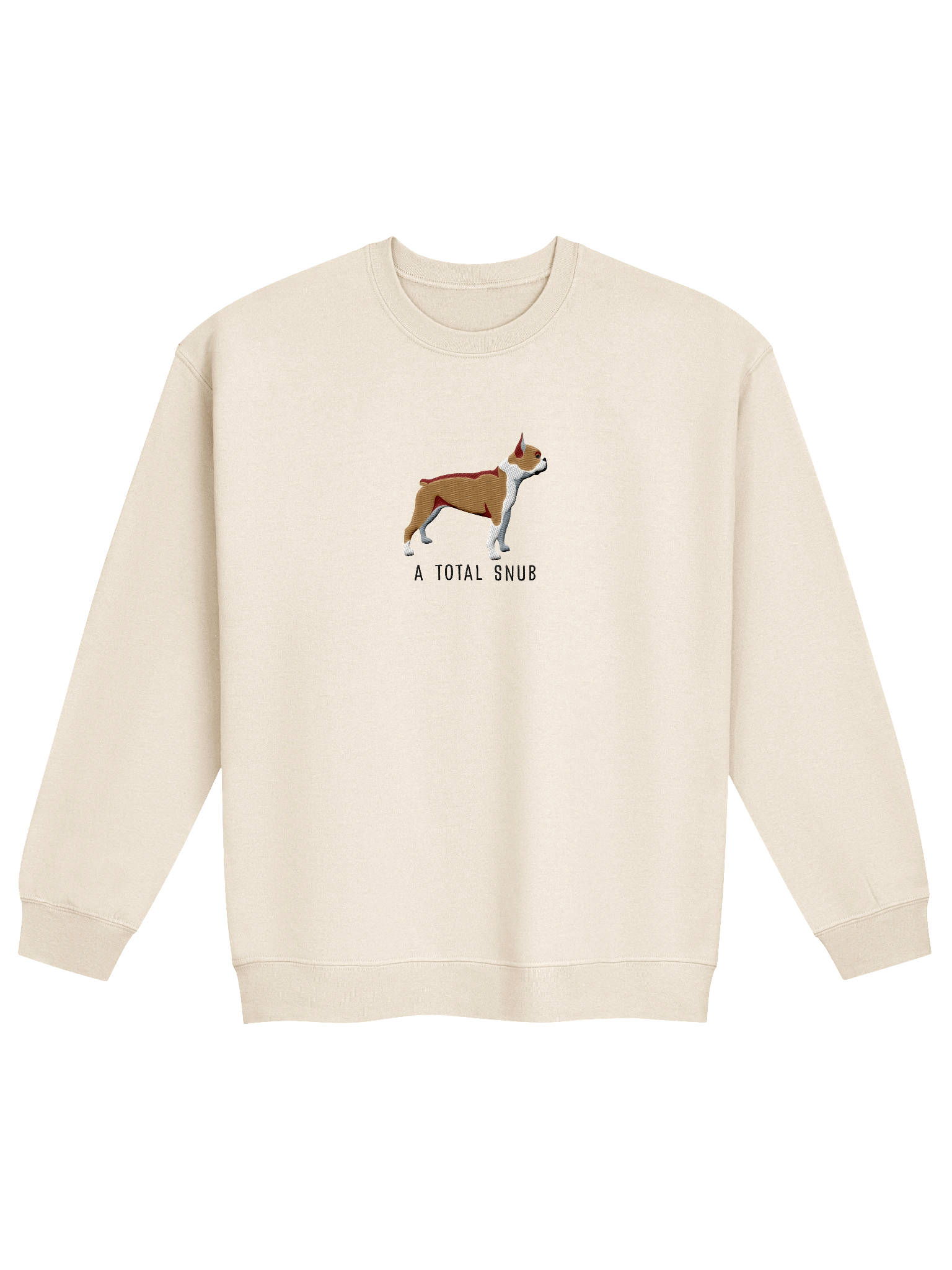 A Total Snub Sweatshirt (Embroidered) of a Boston Terrier(Brown & White) product image (21)