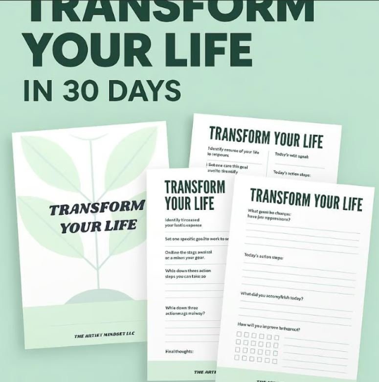 Transform Your Life in 30 Days Journaling Worksheet 🌱 product image (1)