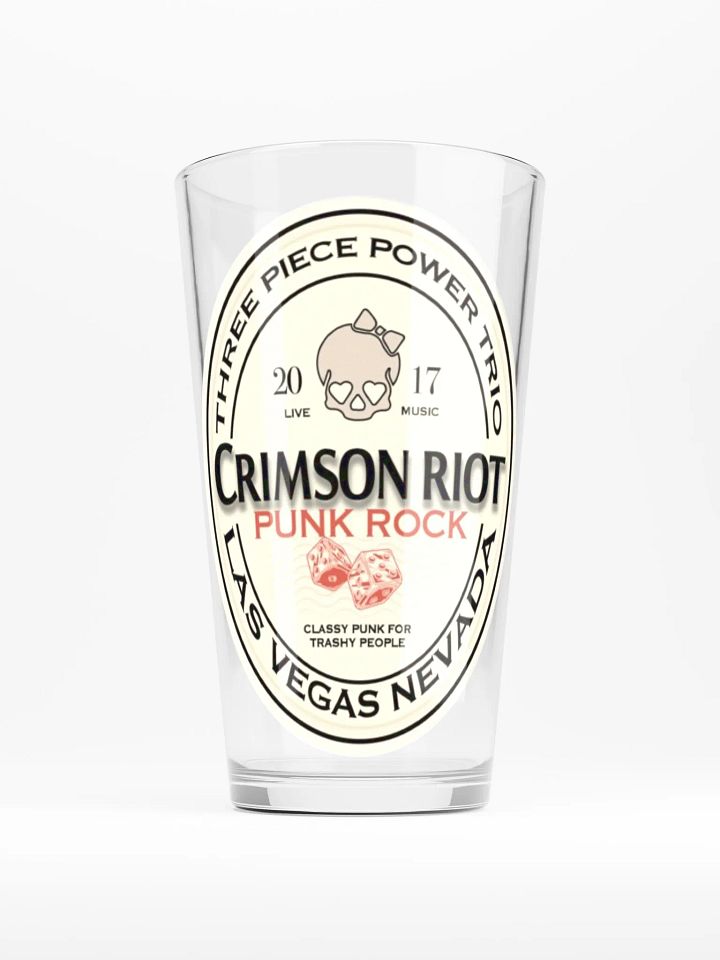 CRIMSON RIOT BEER LOGO PINT GLASS product image (1)