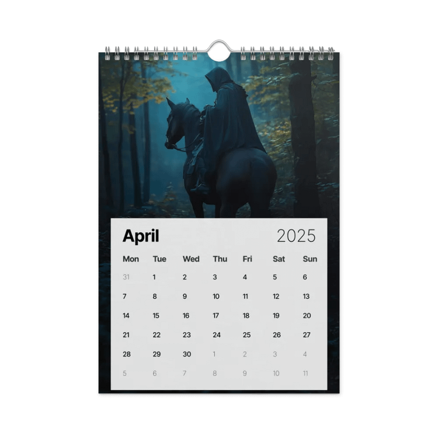 Dark Rider Wall Calendar (2025) by Allcolor product image (5)