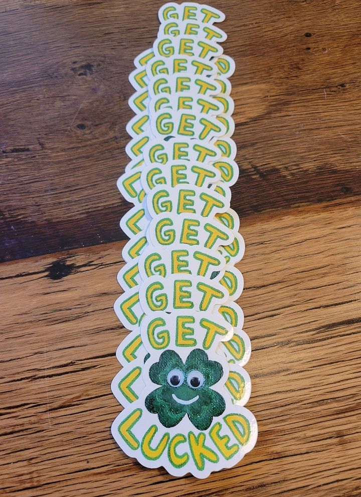 Get Lucked Shamrock Die-Cut Stickers product image (2)