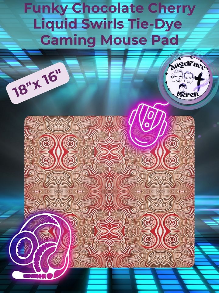 Funky Chocolate Cherry Liquid Swirls Tie-Dye Gaming Mouse Pad product image (1)