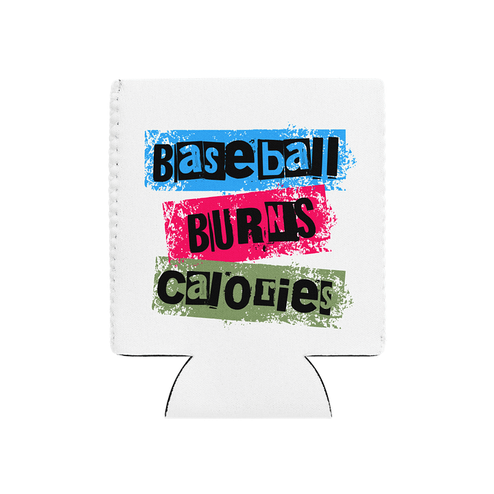 Baseball Burns Calories Bold Can Cooler product image (2)