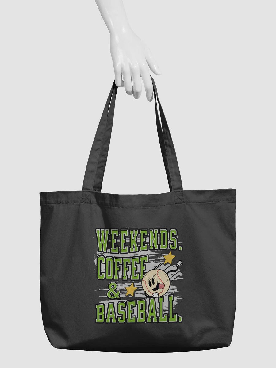 Weekends Coffee And Baseball Cheer Organic Tote Bag product image (3)