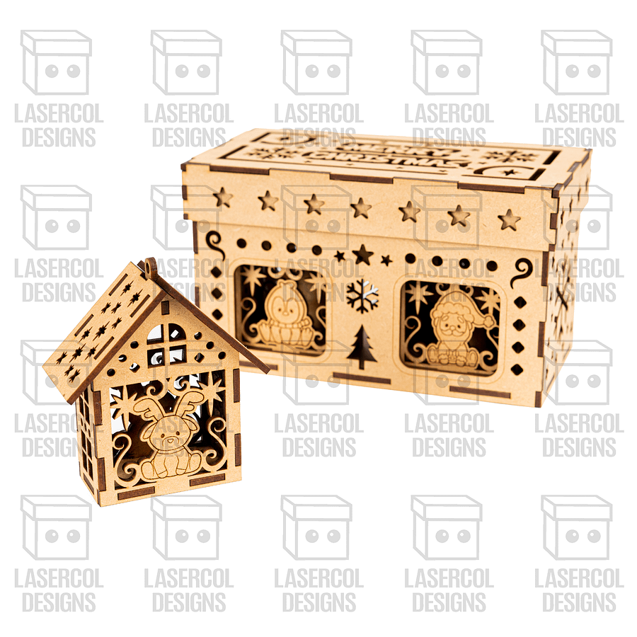 Christmas Ornaments Houses Box Set 1 - Laser Cut Files product image (10)