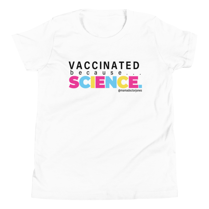 Vaccinated Because Science Youth Tee - White product image (1)