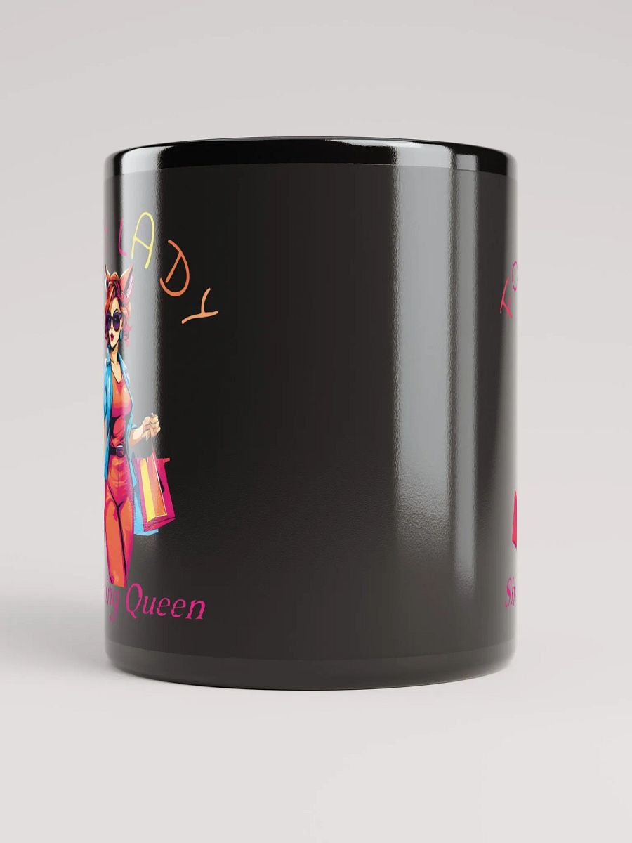 Foxy Lady Shopping Queen Funny Elegant Black Glossy Mug - Perfect for Fashionistas and Shopaholics product image (5)