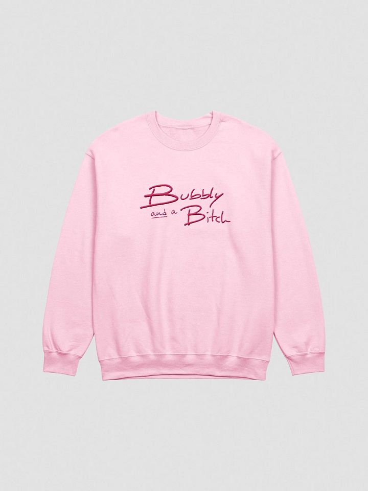 Bubbly and a B*tch (lg. pink design) embroidered crewneck product image (11)