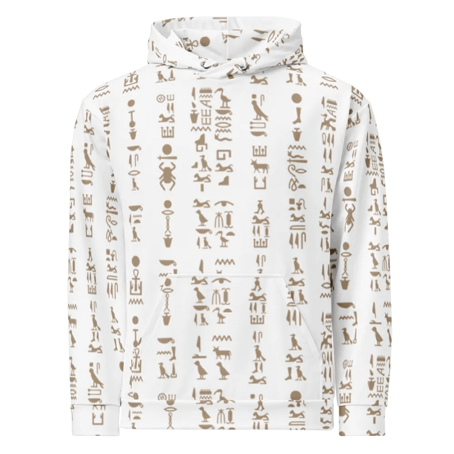 Isis White Hieroglyphs Detail Unisex Hoodie product image (1)