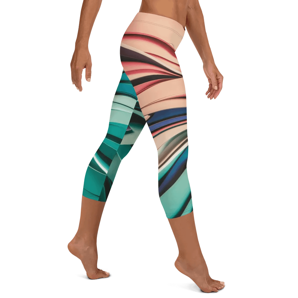 Exclusive Abstract Design Women's Capri Leggings - Vibrant Colours by TDS Music product image (8)