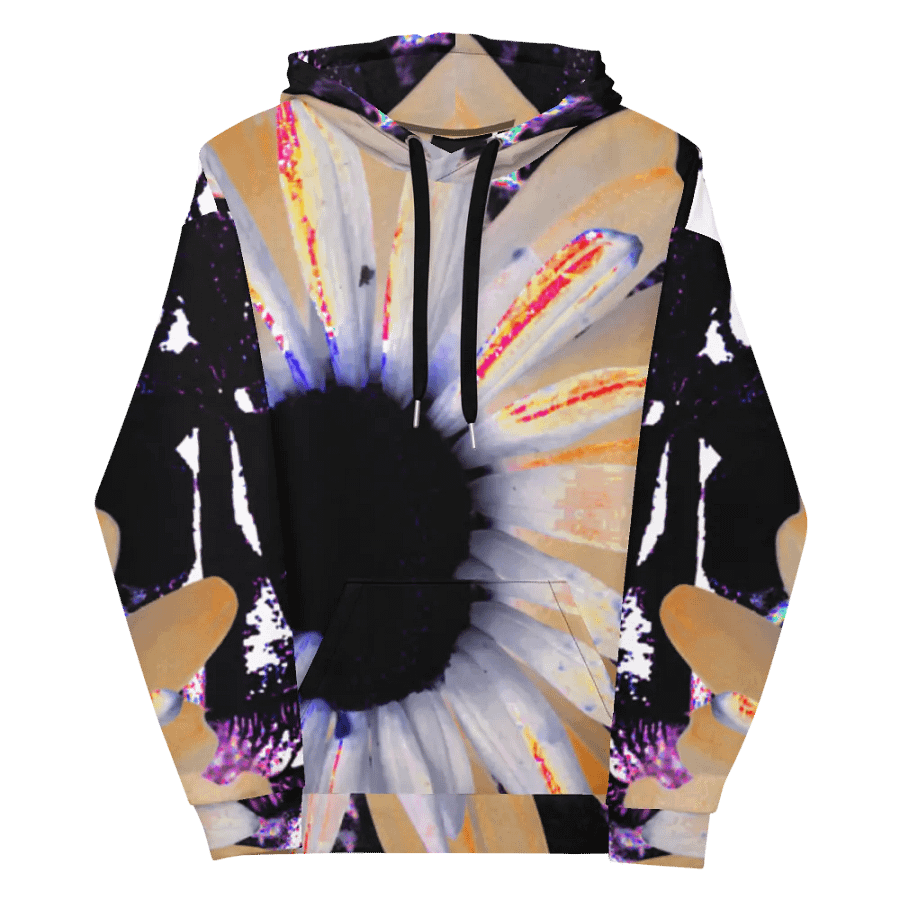 Abstract Neon Daises All Over Print Pull On Hoodie product image (12)