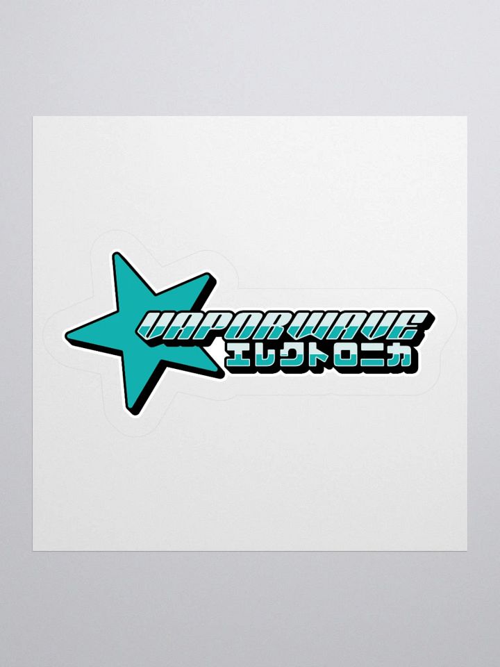 Retro Vaporwave Sticker – Chrome Typography & Kanji Design product image (3)