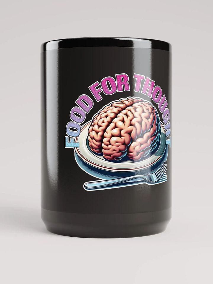 Food for Thought Black Glossy Mug product image (2)
