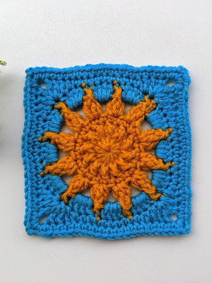 Crochet Large Sun Granny Square Pattern product image (1)