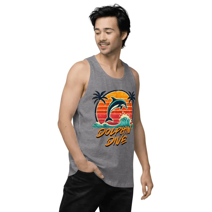 Sunset Dolphin Dive Tank Top product image (20)