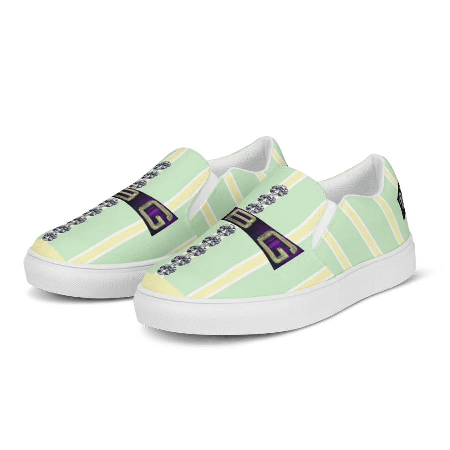 BBG Lime Green & Yellow Diamond Cross Women's Slip On product image (2)