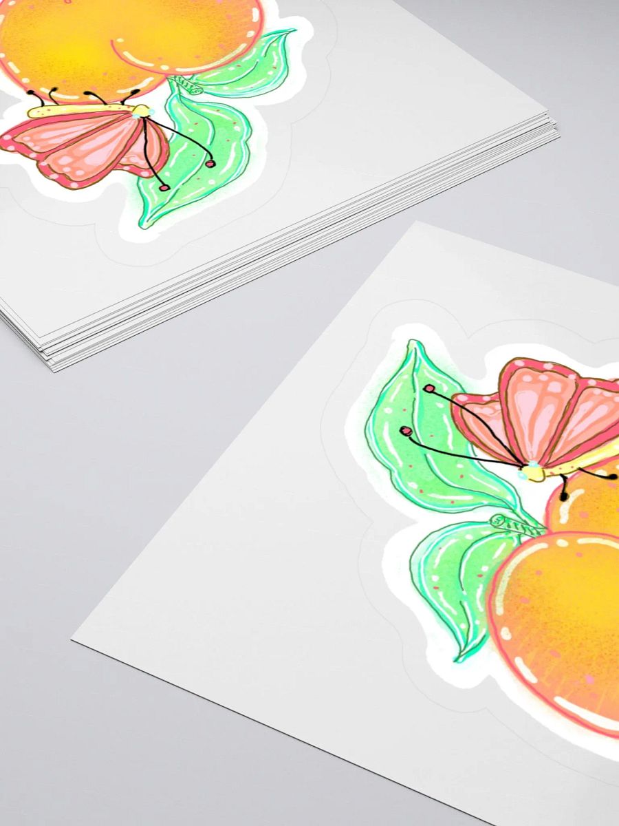 Whimsical Peach and Butterfly Sticker product image (10)