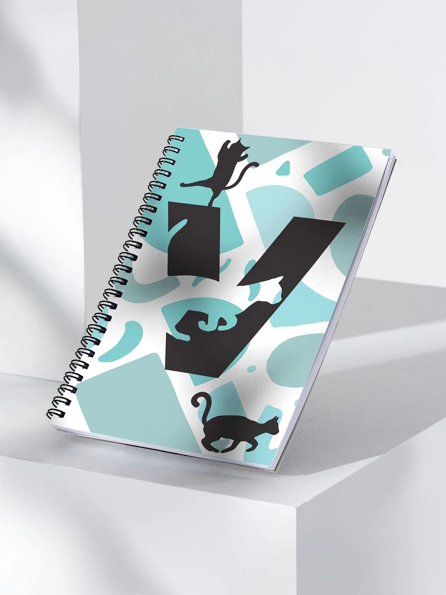 Monogram Letter V Cat Lover Geometric Blues Notebook product image (3)