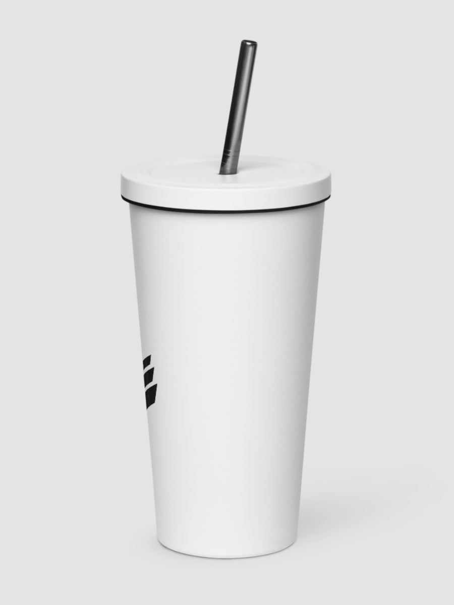 Insulated Tumbler with Straw - White product image (3)