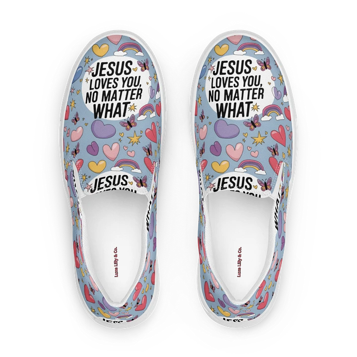 Jesus Loves You Slip-On Canvas Shoes product image (2)