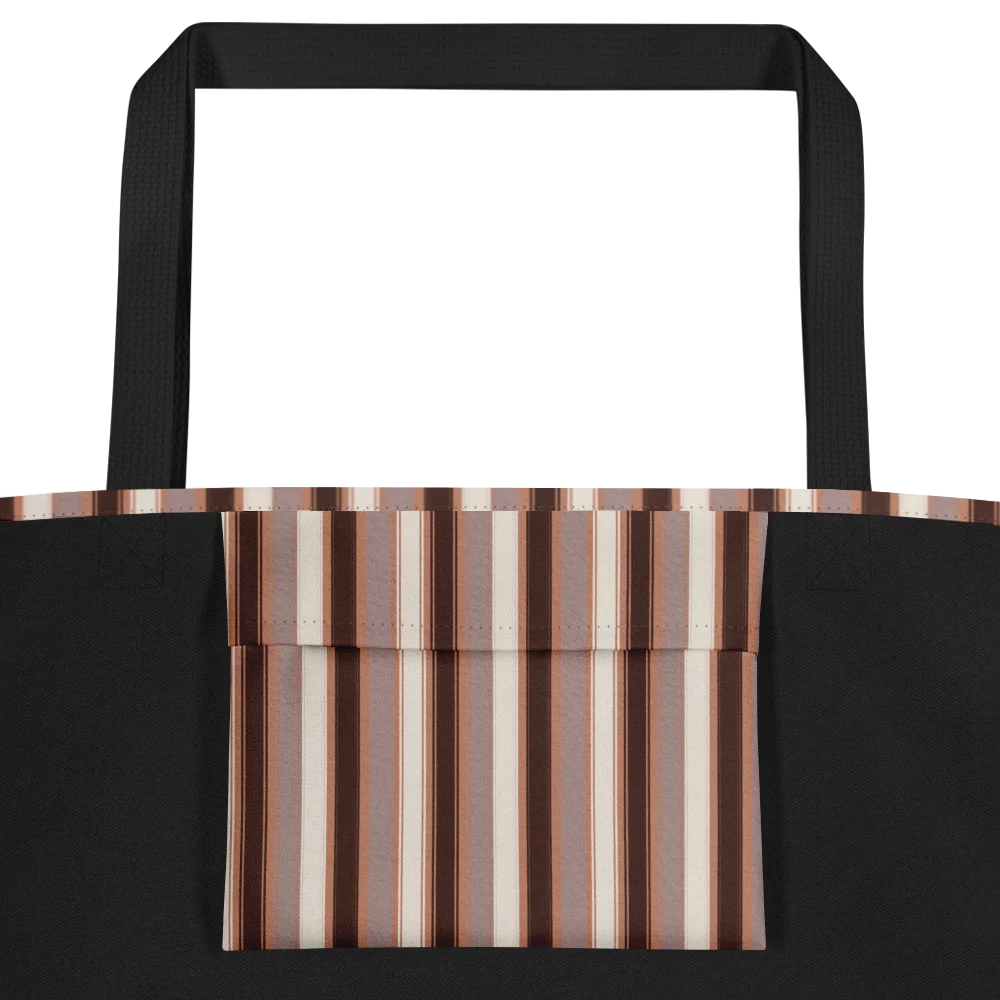 Autumn Stencil Stripes Fall Pattern – All-Over Print Large Tote Bag with Pocket product image (3)