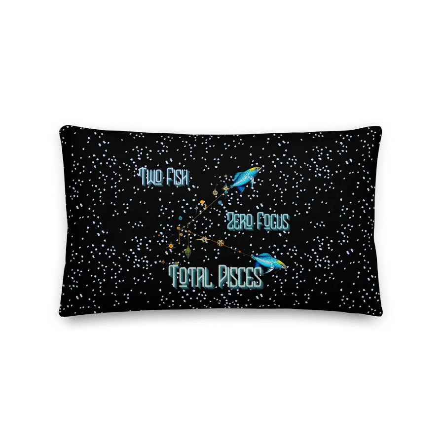 Pisces, 2 Fish 0 Focus Total Pisces , Black Pillow product image (2)