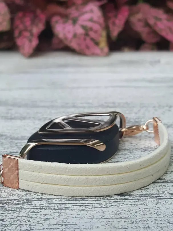 Vanilla Bean Faux Suede Bracelet | Handmade Accessory for Bellabeat Leaf Urban & Ivy product image (1)