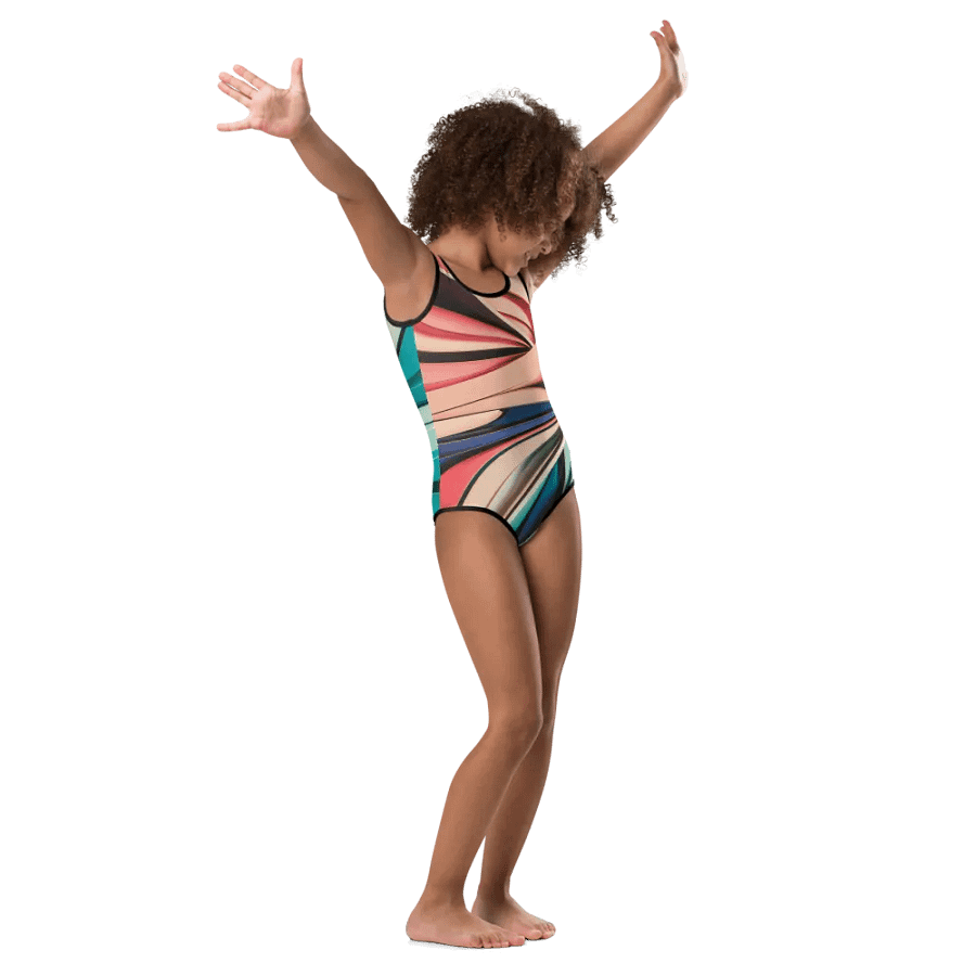 TDS Music Kids Abstract Swimsuit in Vibrant Colors (Sizes 2T-7) product image (4)