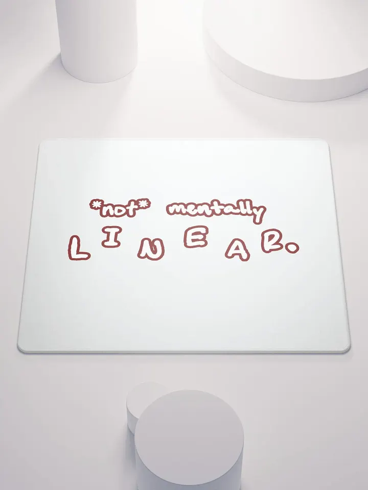 *not* mentally linear (lined design, #6D1616) mouse pad product image (1)