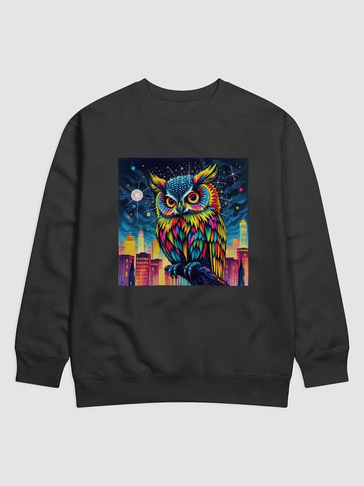 Neon Owl Cityscape Sweatshirt- image on both sides product image (1)