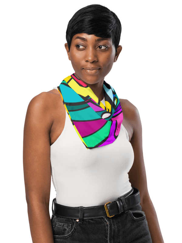 Vibrant Mosaic All-Over Bandana - Wave at Sunset product image (10)