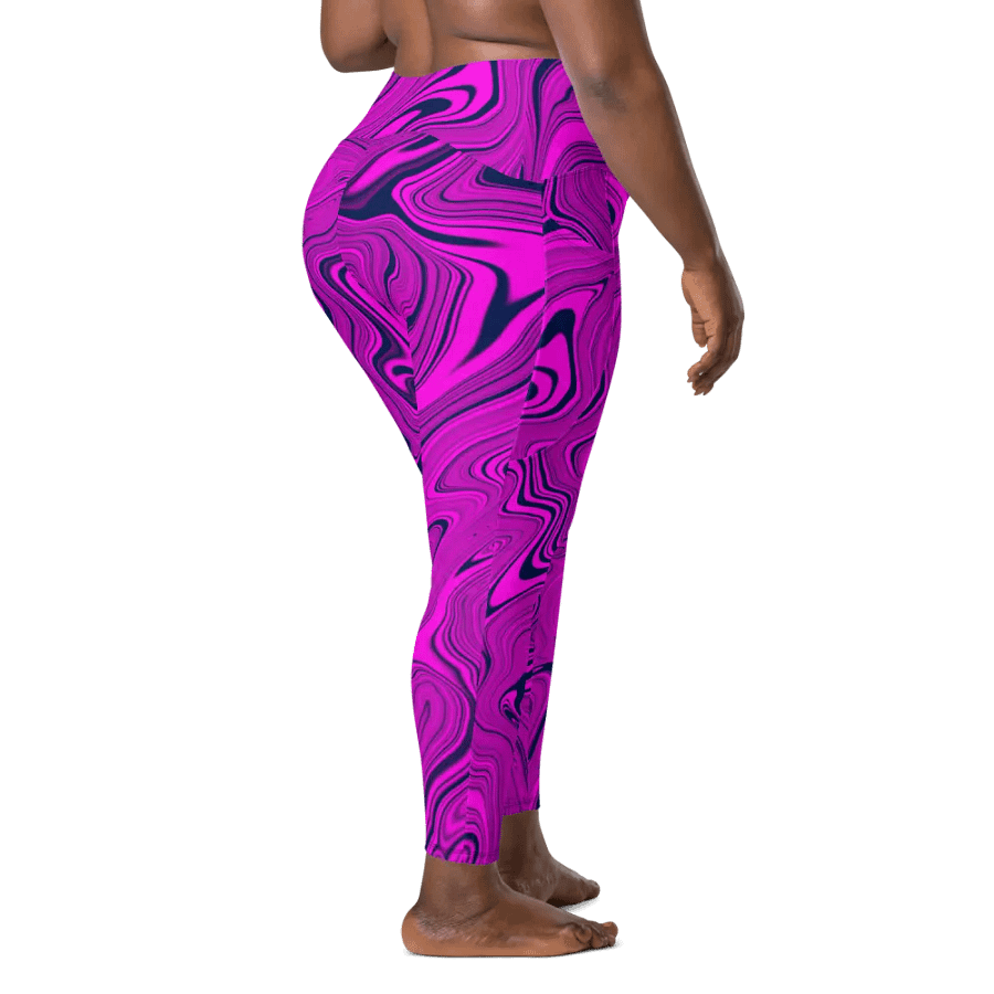 Leggings with Pockets - Purple Liquid Swirls product image (10)