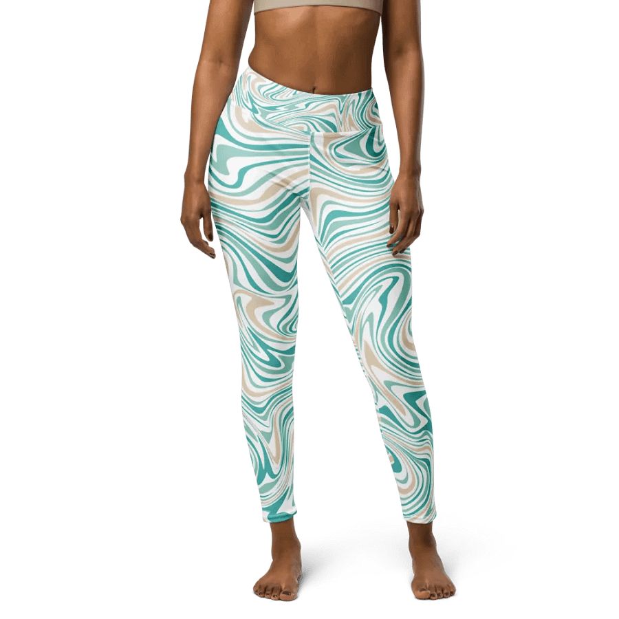 Marble Waves High-Waisted Leggings - Artistic Flow product image (5)