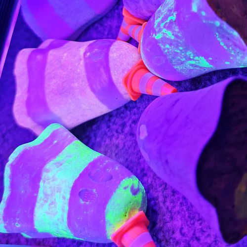 Just cooking a few ghosts under UV light to set their glowing eyes, and I never realized how much they change under UV.. as t...