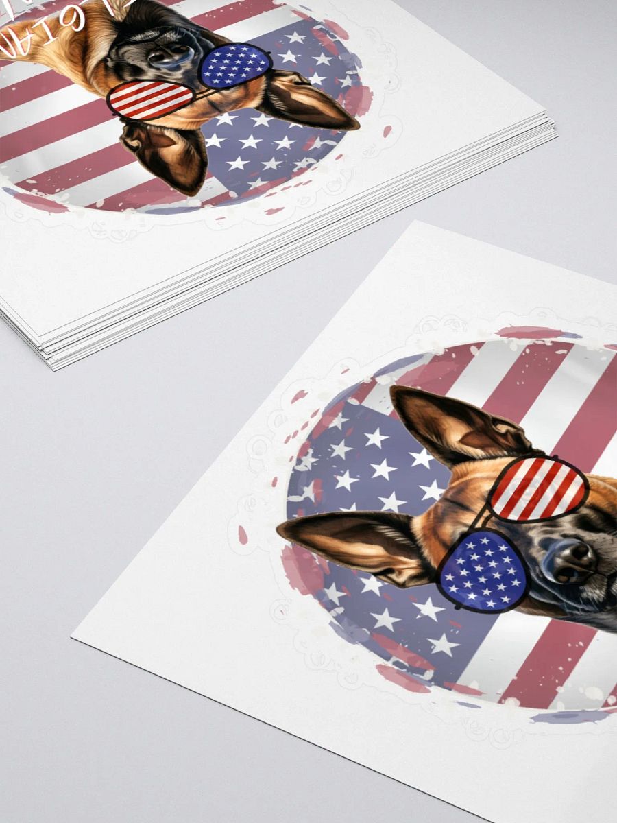 Belgian Malinois Circle American Flag Sticker product image (10)