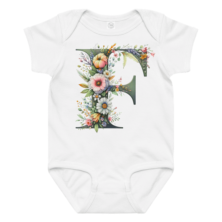 Floral Letter 'F' Baby Bodysuit product image (1)