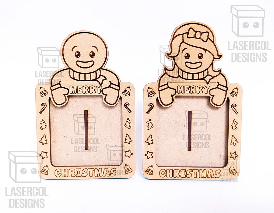 Christmas Ornaments Photo Frame Set 4- Laser Cut Files product image (5)