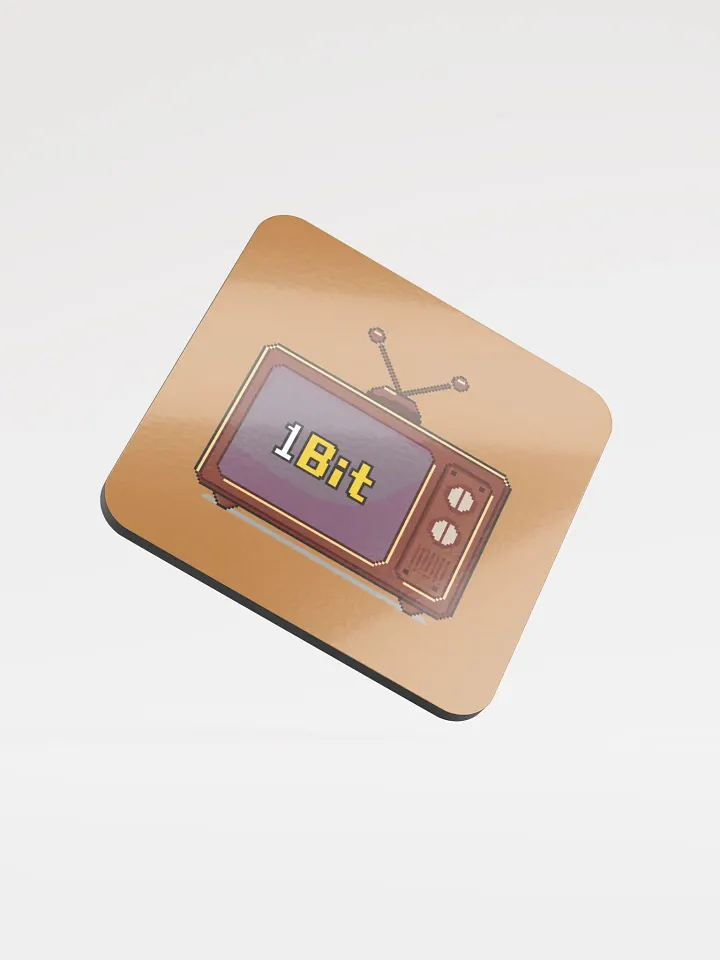 1Bit Pixel Art Glossed Cork Coaster (limited copper edition) product image (1)