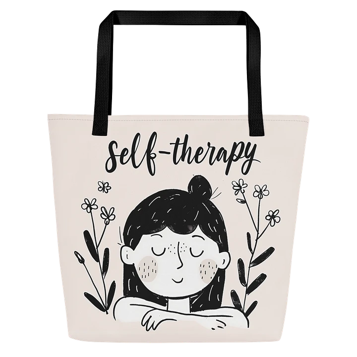 Tote Bag: Charming Minimalist Illustration Design for Women Practicing Self Therapy product image (1)