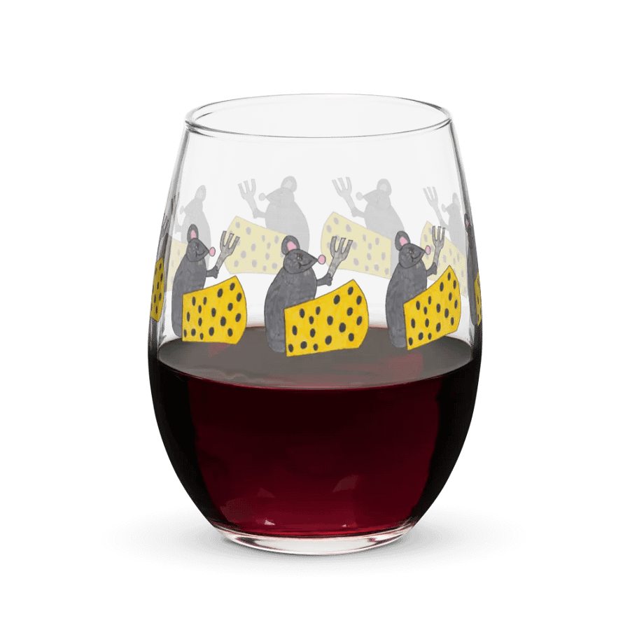 Cheese mouse Stemless Wine Glass product image (5)