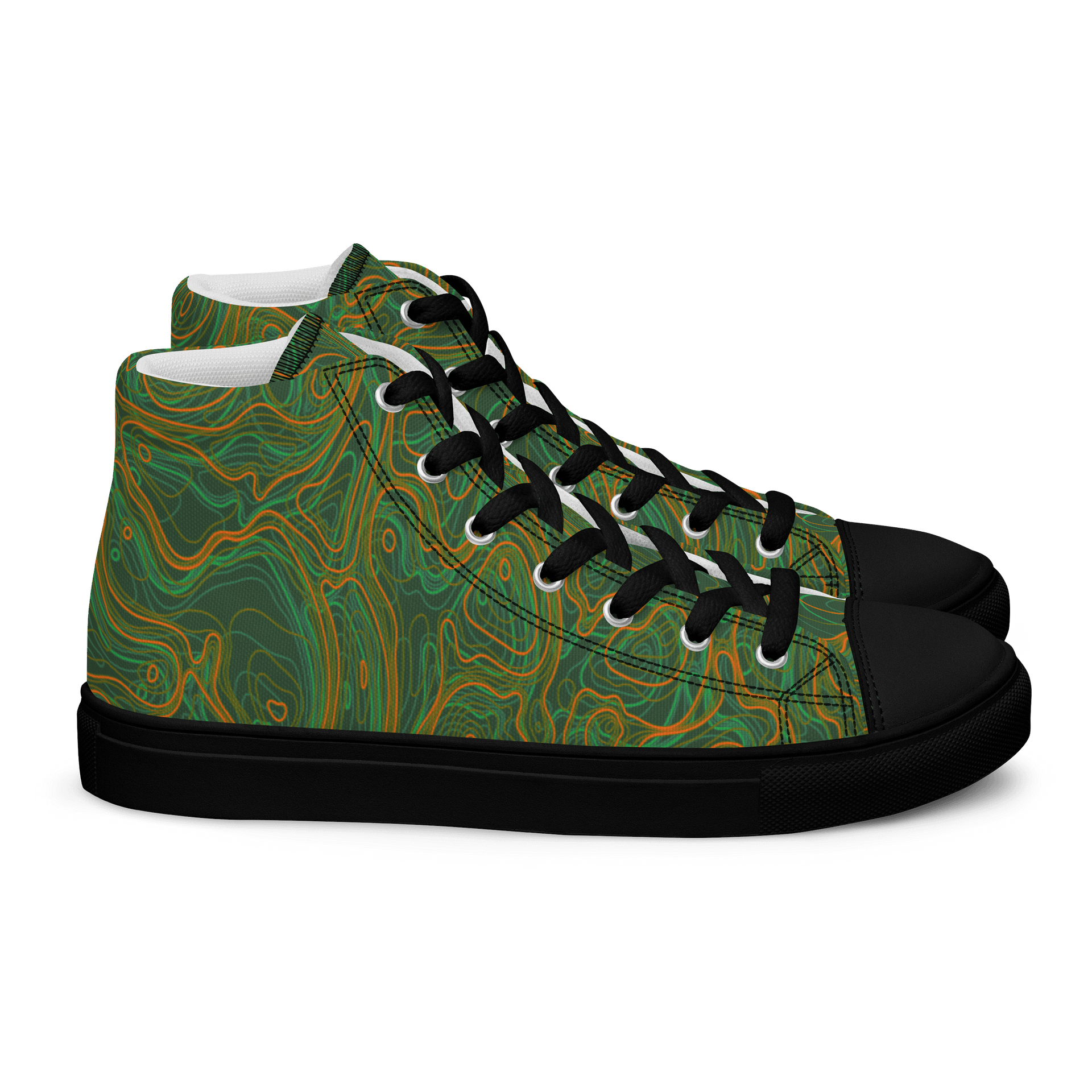 Organic Swirl Men's High Top Canvas Shoes product image (2)
