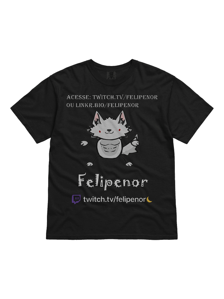 👕 Camiseta Oficial Felipenor – Versão Chibi VTuber 🐺🌙 product image (5)