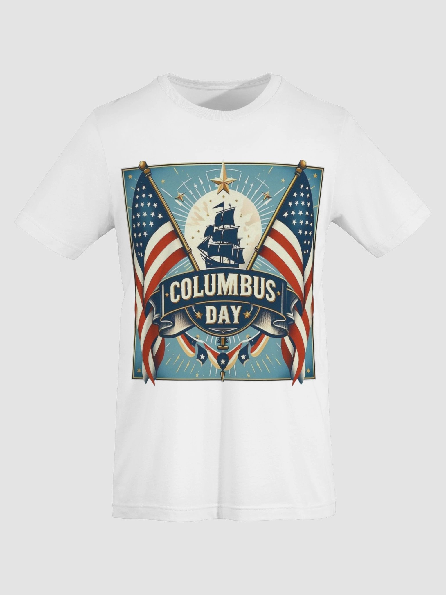 Patriotic Columbus Day Sailing Ship T-Shirt product image (4)