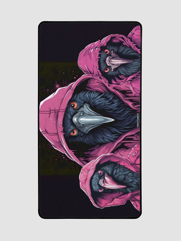 Premium XL Desk Mat 🖱Three mysterious birds in dark pink 🩷 product image (2)