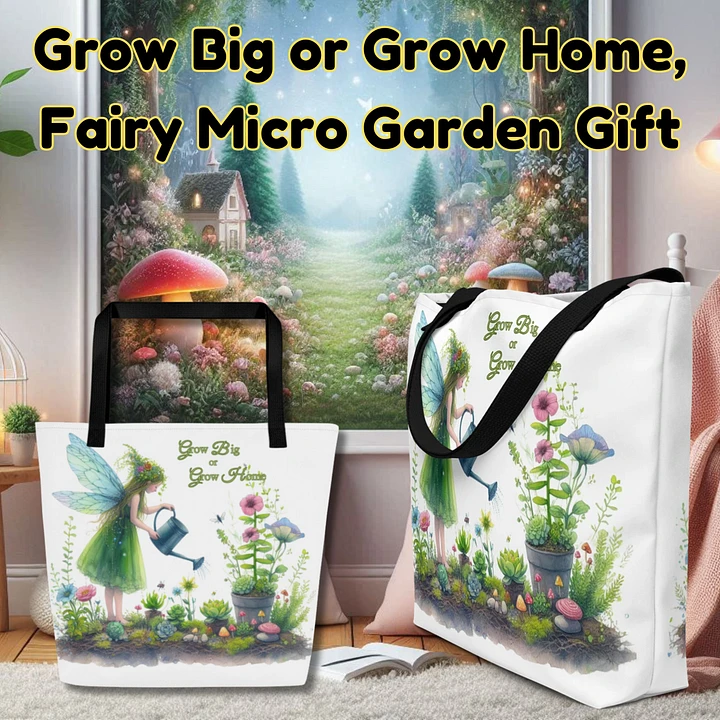 Pretty Fairy Garden, Micro-Gardening Tote Gift for Mother's Day Birthday Retirement product image (2)