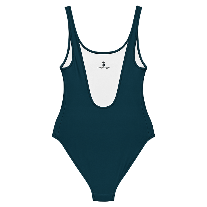 Nantucket Rain Dark Blue Solid Color Retro Inspired Women's One Piece Swimsuit product image (2)