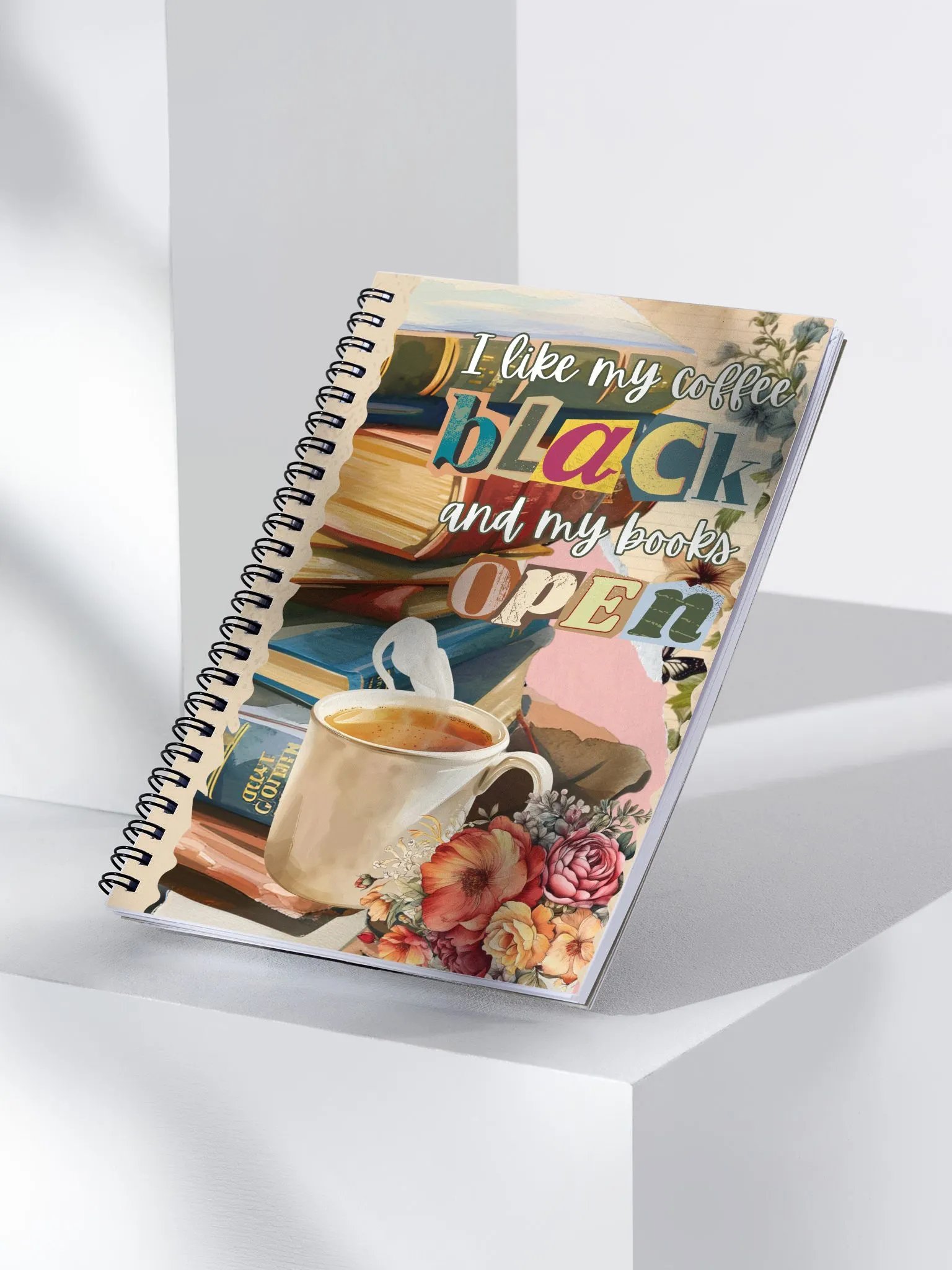 Retro scrapbooking reading journal for books and coffee lovers product image (4)