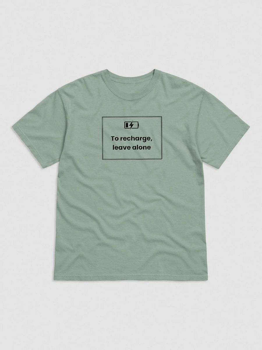 Embroidered T-Shirt - To Recharge, Leave Alone - Black product image (6)